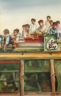 Ishfaq Ali, 14 x 21 Inch, Watercolor on Paper, Figurative Painting, AC-ISQ-003
